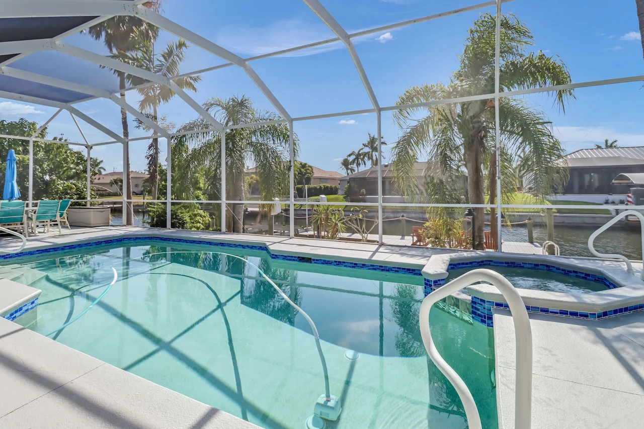 One of our Cape Coral vacation rental management properties with a pool.